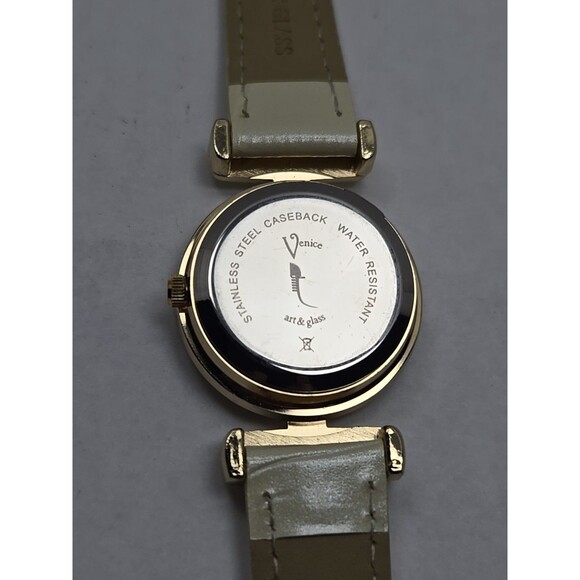 Venice Murano Millefiori Glass Border Womens Quartz Watch Leather New Battery - Picture 12 of 12